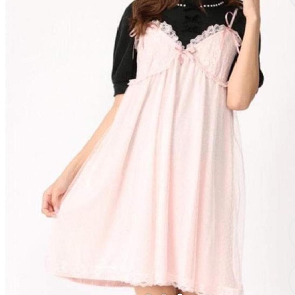Ank Rouge Dresses & Skirts - NWOT Ank Rouge Tulle Pink Lace Nightgown Dress